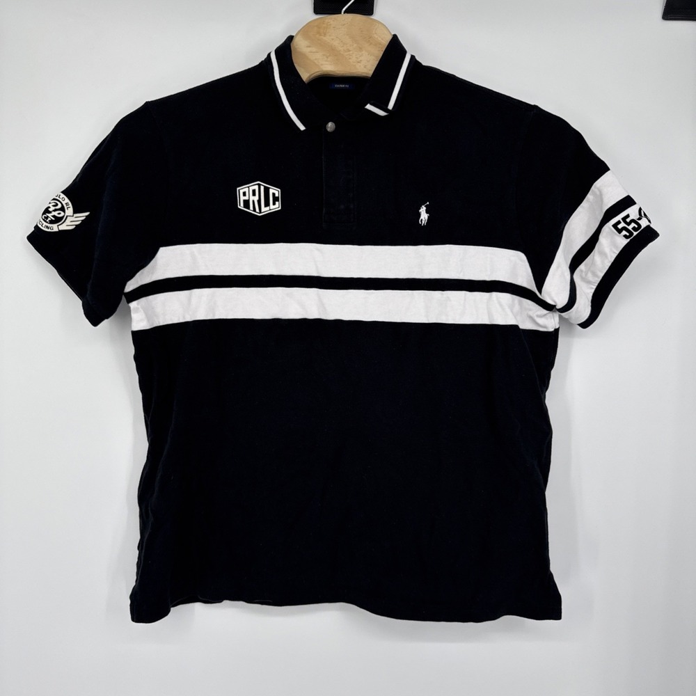 Polo Ralph Lauren New York RL Cycling Team Black Rugby Polo Shirt Men's XXL Golf